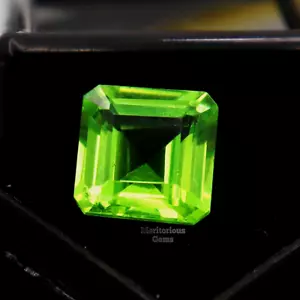 Piedras preciosas sueltas de corte radiante de 8 quilates certificadas AAA raro peridoto verde - Imagen 1 de 8