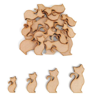 Gato Mascota Animal MDF Formas Artesanales Madera En Blanco Regalo Decoración del Hogar Adornos - Imagen 1 de 4