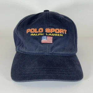 Vintage 90er Polo Sport Ralph Lauren Mütze Kappe USA amerikanische Flagge Riemen hinten - Bild 1 von 8