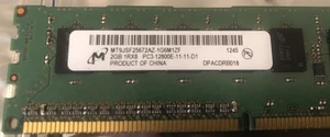 MICRON MT9JSF25672AZ-1G6M1ZF 2GB 1Rx8 PC3-12800E-11-11-D1 RAM Memory - Picture 1 of 2