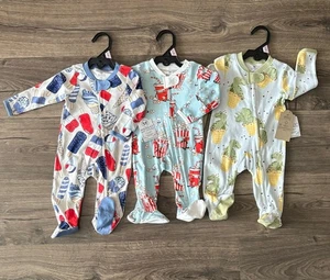 Honest Baby Jungen Schlafanzug Pyjamas 0-3 Monate 100% Bio Baumwolle Paket 3 Neu - Bild 1 von 15