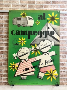 Manifesto pubblicitario originale -   ENIT Al campeggio Firenze - Imagen 1 de 5