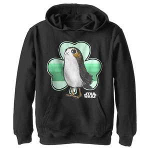 Boy's Star Wars St. Patrick's Day Porg and a Shamrock Pull Over Hoodie - Picture 1 of 6