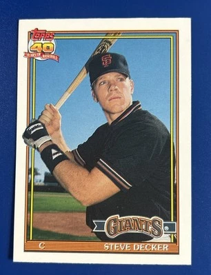 1991 Topps Traded Baseball Steve Decker San Francisco Giants #29T - Image 1 of 2