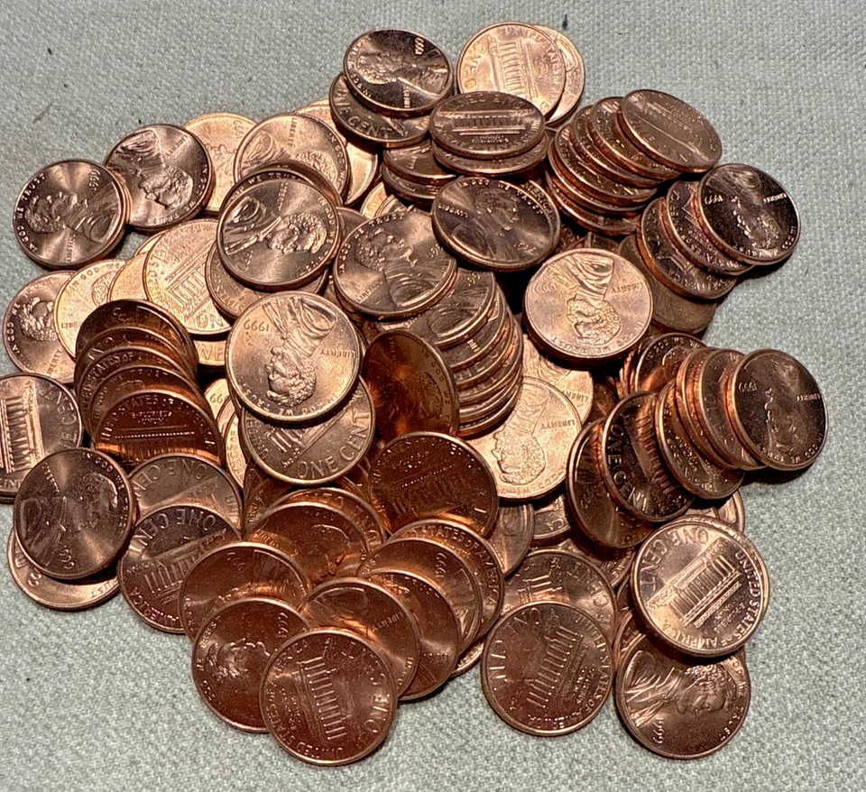 Dos centavos Lincoln Memorial 1999 sin circular MS rollos sin circular de bolsa como nueva de EE. UU. Foto 1 de 1