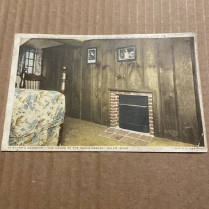Salem MA-Massachusetts, Schlafzimmer, Haus der sieben Giebel Vintage Souvenir Postkarte - Bild 1 von 3