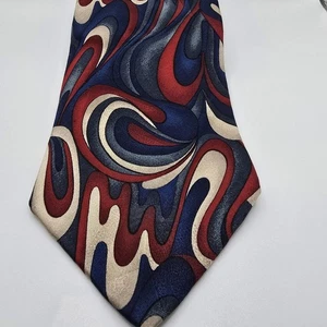 Corbata de seda geométrica multicolor Surrey vintage - Imagen 1 de 3