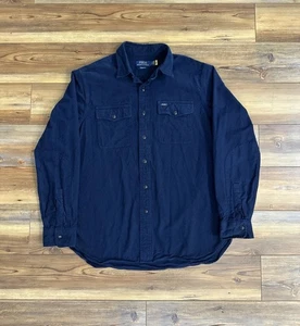 Polo Ralph Lauren Classic Fit Twill Workshirt Herren L Navy Blau Heavy Knit - Bild 1 von 13