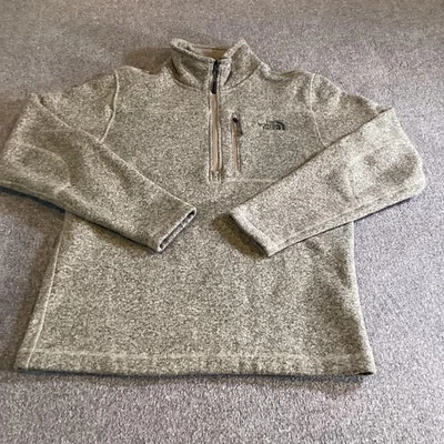 Pullover The North Face para hombre gris medio jaspeado 1/4 cremallera tejido bolsillo polar Foto 1 de 4