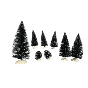Christmas Village 8 Piece Snowy Pine Trees Assorted Sizes - Picture 1 of 1