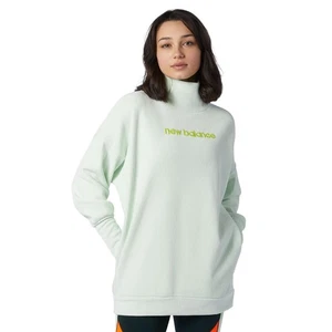 New Balance Women Jumper NB-Heat Oversized Casual Cozy Green - Picture 1 of 4