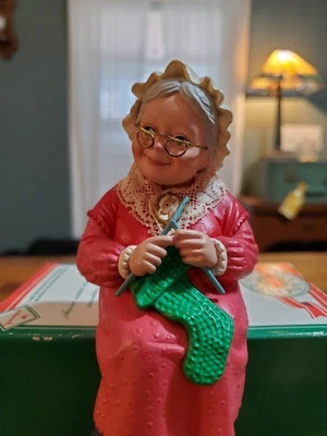 Hallmark Mrs Claus Soporte Medias Navidad Percha De Colección 1988 En Caja Original Foto 1 de 4