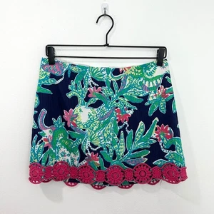 Lilly Pulitzer Tate Rock Bright Navy Trunk Show blau grün geblümt Gr. 4 - Bild 1 von 7