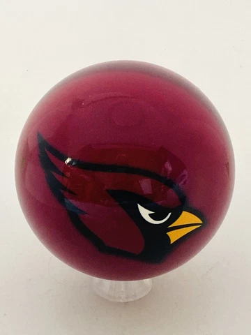 Official NFL 2016 Arizona Cardinals Glass Ball Paperweight With Stand LG Heavy Cover