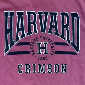 HARVARD UNIVERSITY ~ Large Crimson Double Sided Short Sleeve Crew Neck T-Shirt - Picture 1 of 7