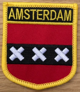 AMSTERDAM HOLANDA ESCUDO CIUDAD BANDERA BORDADO PARCHE insignia P1 - Imagen 1 de 1