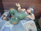 Large Vintage 1995 Hand-Painted Clown   By Juan Asilo 27" X 12" X 12" Signed