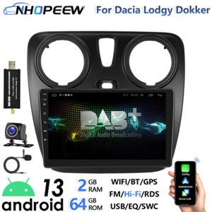 Radio de coche DAB+ CarPlay Android13 2+64 GB para Dacia Dokker Lodgy GPS Navi RDS WIFI - Imagen 1 de 21