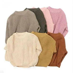 Knit Sweater Blouse Pullover Sweatshirt Warm Crewneck Long Sleeve for Girl Boy - Picture 1 of 32