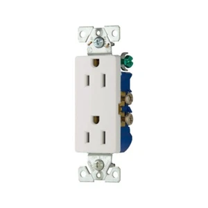1pcs-COOPER 1107-9W 15A 125V Auto Grounding Decorator Duplex Receptacle 5-15R - Picture 1 of 9