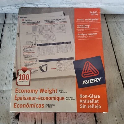  Avery 74101 Economy Weight Sheet Protectors 2.0 mils Top Loading 100 Qty - Image 1 of 4