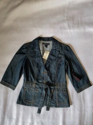 Baccini, Chaqueta Denim Mujer, Nueva Con Etiquetas, Azul, Talla Pequeña. Foto 1 de 4