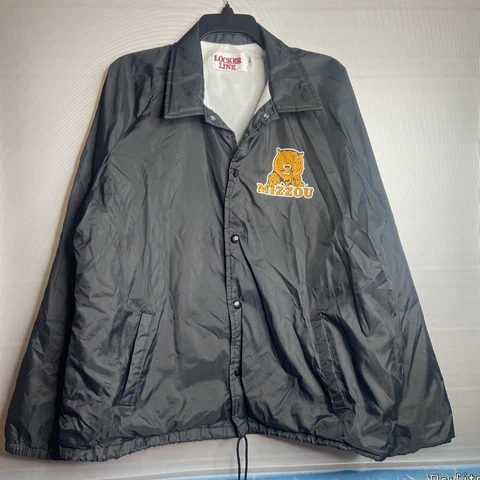VINTAGE MISSOURI TIGERS MIZZOU BLACK SNAP UP JACKET XL Locker Line Cover