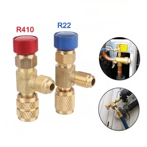 2PC Refrigerant Service Charging AC Adapter For R410 R22 1/4" 5/16" Liquid Valve - Picture 1 of 12