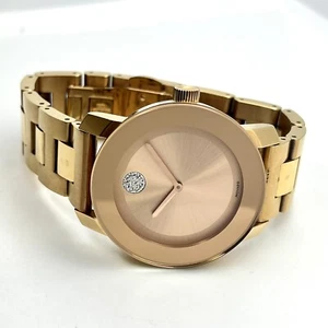 Movado BOLD Women's Rose Gold Crystal Dot Steel 36mm Swiss Made Watch 3600086 - Picture 1 of 8