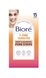 BIORE T-ZONE 5 NOSE 5 FACE 5 CHIN TARGETED 15 DEEP CLEANSING PORE STRIPS - Picture 1 of 4