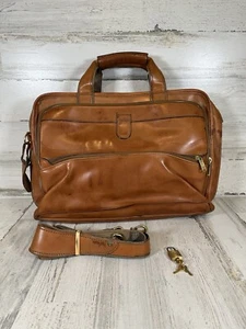 Hartmann Leder Aktentasche Handgepäck Messenger Schultertasche braun mit Gurt & Schloss - Bild 1 von 17