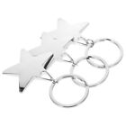  3 Pcs Pentagram Keychain Metal Silver Pendant Star Bag Charm