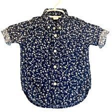 Baby Gap Toddler Size 18-24mo Navy Floral Collared Button Up Casualwear Shirt