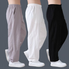 Men Linen Kung Fu Tai Chi Pants Martial Arts Trousers Casual Loose Sport Pants