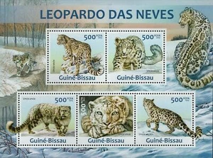 Snow Leopard Stamp Uncia Uncia Wild Animal S/S MNH #6536-6540 - Picture 1 of 8