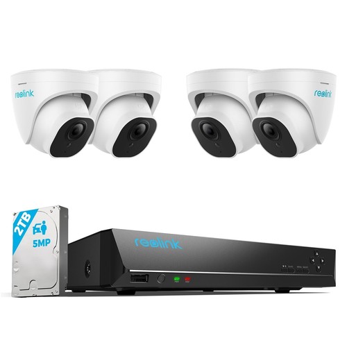 REOLINK Smart 5MP 8CH Home Security Camera System, 4pcs Wired PoE IP Cameras ...