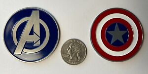 Avengers Series Captain America 2" Medallion Challenge Coin, Antique silver