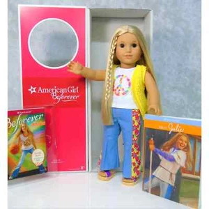 American Girl DOLL 18" JULIE BEFOREVER IN MEET OUTFIT Blonde Brown Eyes Book Box - Picture 1 of 12