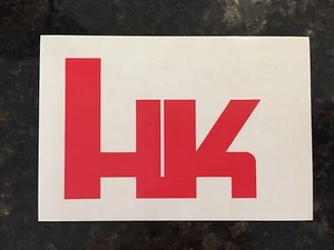 ROT 3"" HK LOGO Vinyl Aufkleber Aufkleber Heckler Koch für Innen-/Außenbereich - Bild 1 von 2