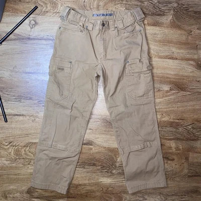 Pantalones Duluth Trading Co para Hombres 38x32 Caqui Flexible Manguera contra Incendios Trabajo Carga Utilidad Foto 1 de 4