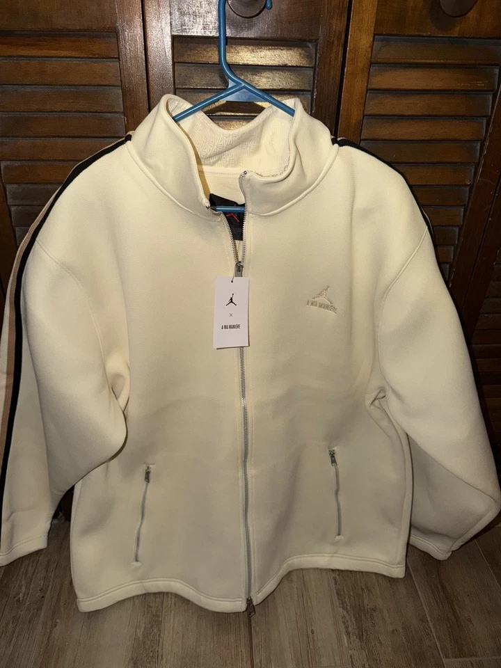 Nike Air Jordan x A Ma Maniere Track Jacket Cream Men’s size (S) DX5651-113