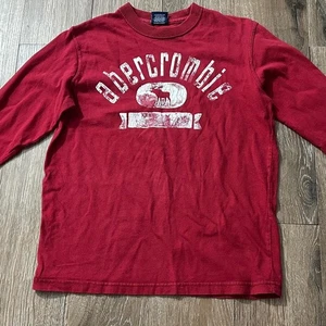 Abercrombie Kids Red Long Sleeve Top - Size L (12) VGUC - Picture 1 of 4