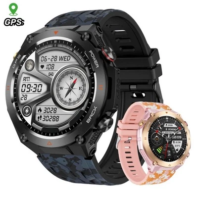 2025 Military Smart Watch Men/Women Bluetooth Call Rugged Sport Fitness Tracker - Image 1 of 4