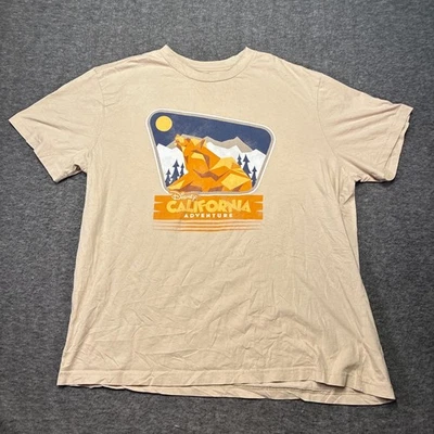 Disney California Adventure Mens XL T-shirt Beige Geometric Bear Souvenir - Изображение 1 из 4