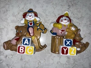 Vintage 90's Burwood Products Clown's ABC XYZ Wall Hanging Plaque Decor Nursery - Picture 1 of 5