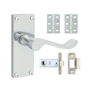 Timco - Set Pintu Skrol Victoria dengan Latch - Satin Chrome (Saiz Campuran - 2 - Picture 1 of 2