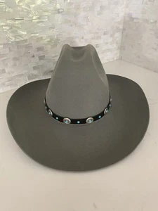 Vintage Resistol Self Conforming Hat Size 7 gray with turquoise/silver band  - Picture 1 of 10