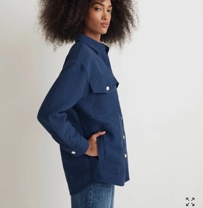 NEU Madewell Oversize Shirtjacke Damen XL Passport blau 118 $ - Bild 1 von 10