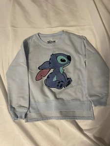 Disney Stitch Embroidered Sweatshirt Girls Size 8 From Lilo & Stitch - Picture 1 of 3