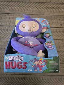 Fingerlings HUGS WowWee Kiki Advanced Interactive Plush Baby Monkey Pet Purple
